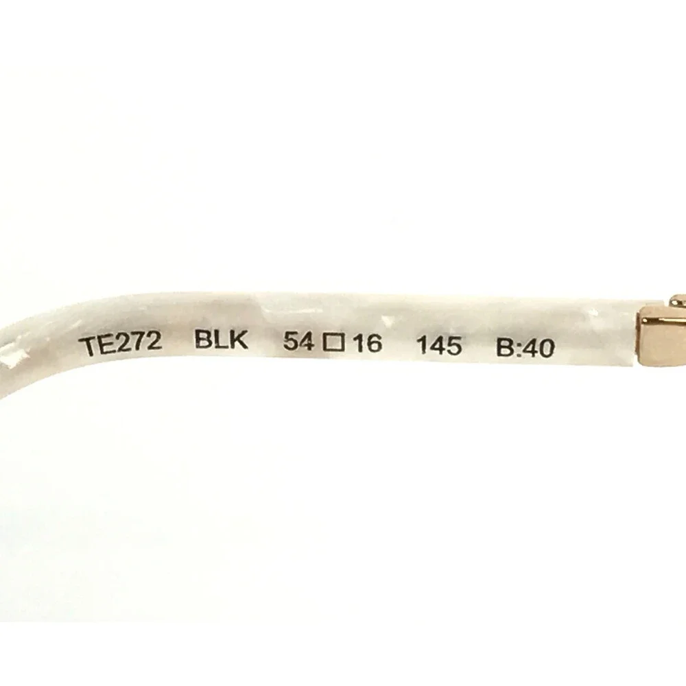 Tura Brilliance Eyeglasses Frames TE272 BLK Black Ivory Gold Crystals 54-16-145